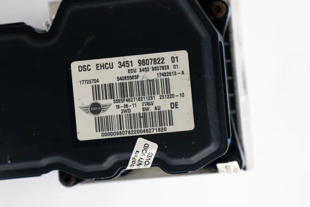DSC Unidad De Freno Hidraulico Modulo De Bomba 9807822 9807823 para Mini R56 LCI R60 con número de pieza 9813836 Mini R56 LCI R60 DSC Unidad De Freno Hidraulico Modulo De Bomba 9807822 9807823 - SKU 9813836-1 - Número de pieza 9813836