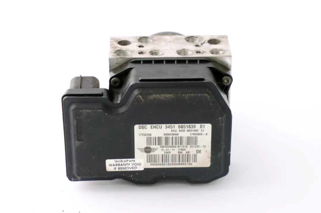 DSC Pumpe Hydroaggregat Steuergerät 6851839 68 für Mini Cooper R55 R56 LCI R60 mit Teilenummer 9813836 Mini Cooper R55 R56 LCI R60 DSC Pumpe Hydroaggregat Steuergerät 6851839 68 - SKU 9813836-2 - Teilenummer 9813836