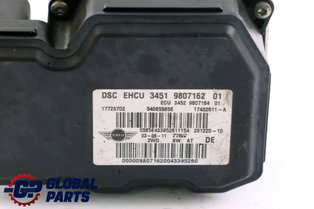 Mini R55 R56 LCI DSC Unidad De Freno Hidraulico Modulo De Bomba 9807162 9807164 - SKU 9813836 - Número de pieza 9813836