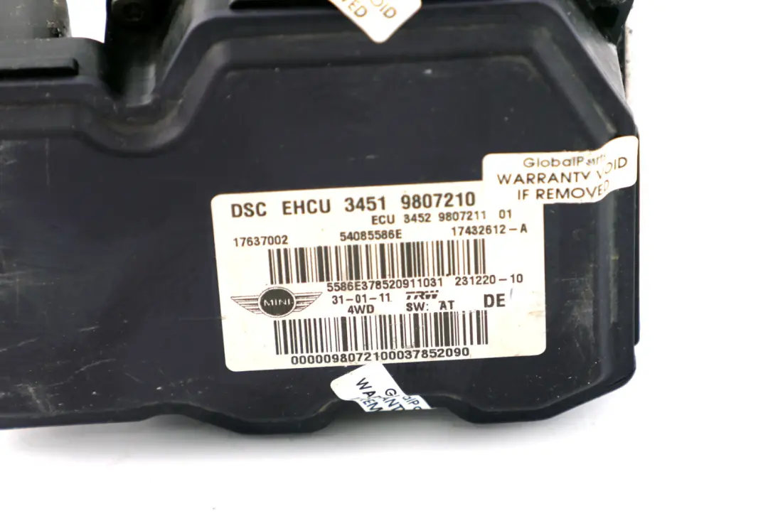 Mini D R60 R61 DSC Unidad De Freno Hidraulico Modulo De Bomba 9807210 9807211 - SKU 9813838 - Número de pieza 9813838