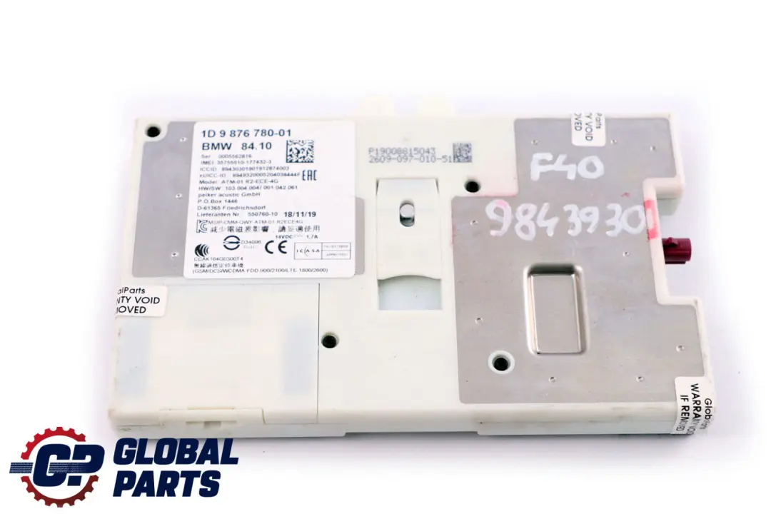 BMW F40 F48 G30 Module de l'unité de contrôle télématique ATM ECE 4G 9876780 - SKU 9843930 - Numéro de pièce 9843930