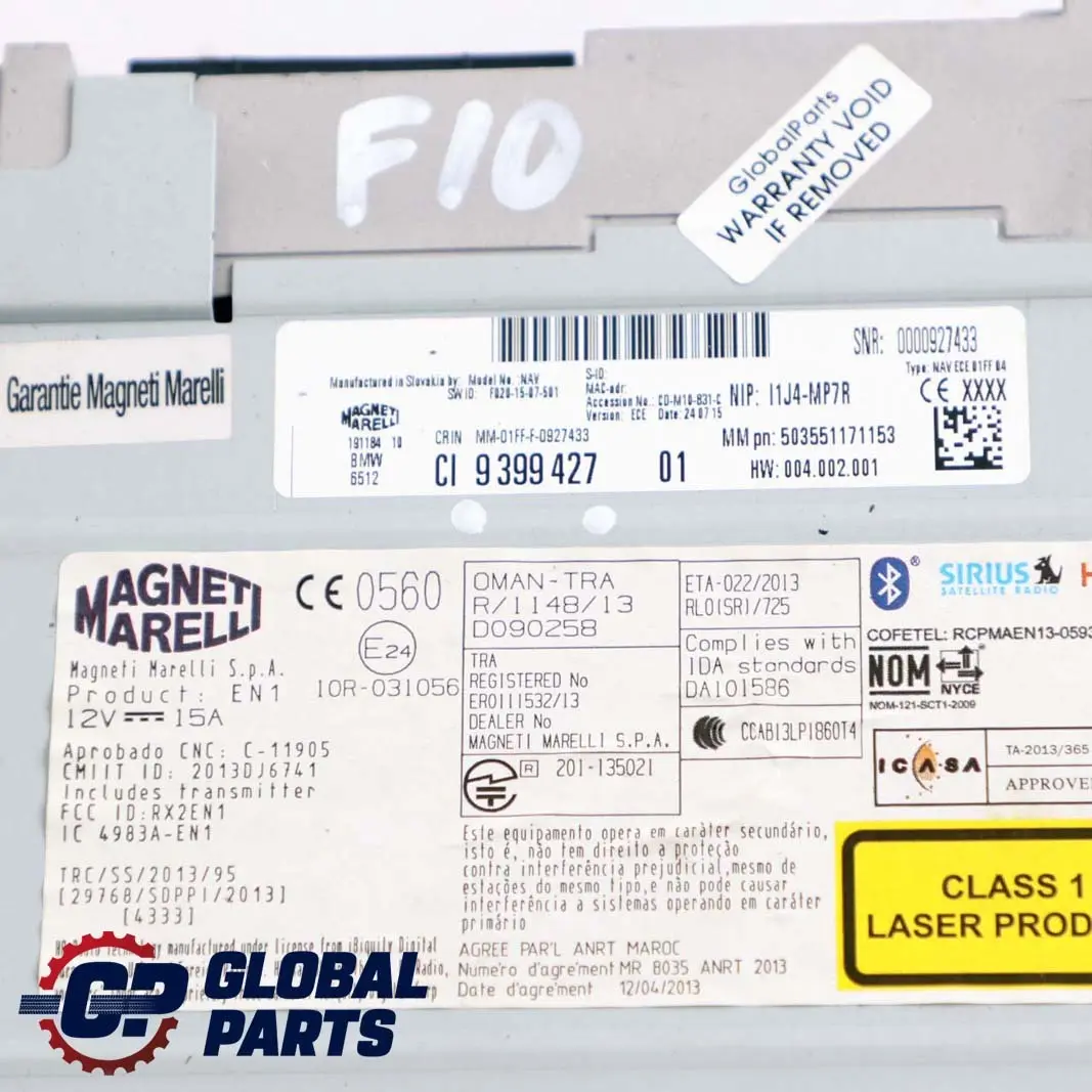  Unidad Principal Navegación BMW F20 F21 F30 F31 Mini F56 Principal Media 9139895 - SKU 9874338 - Número de pieza 9874338