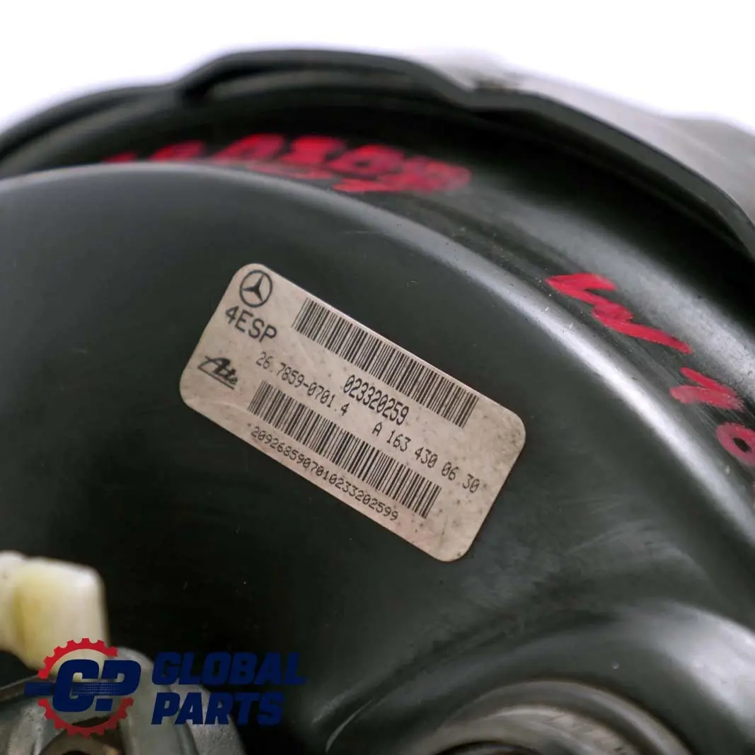 Mercedes-Benz M-Klasse ML W163 Bremskraftverstärker für mit Teilenummer A1634300630 Mercedes-Benz M-Klasse ML W163 Bremskraftverstärker - SKU A0004317201 - Teilenummer A1634300630