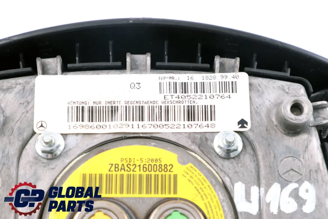 Mercedes-Benz A-Class W169 Steering Wheel Black Air Bag to with Part number A0008609501 Mercedes-Benz A-Class W169 Steering Wheel Black Air Bag - SKU A0008609501 - Part number A0008609501