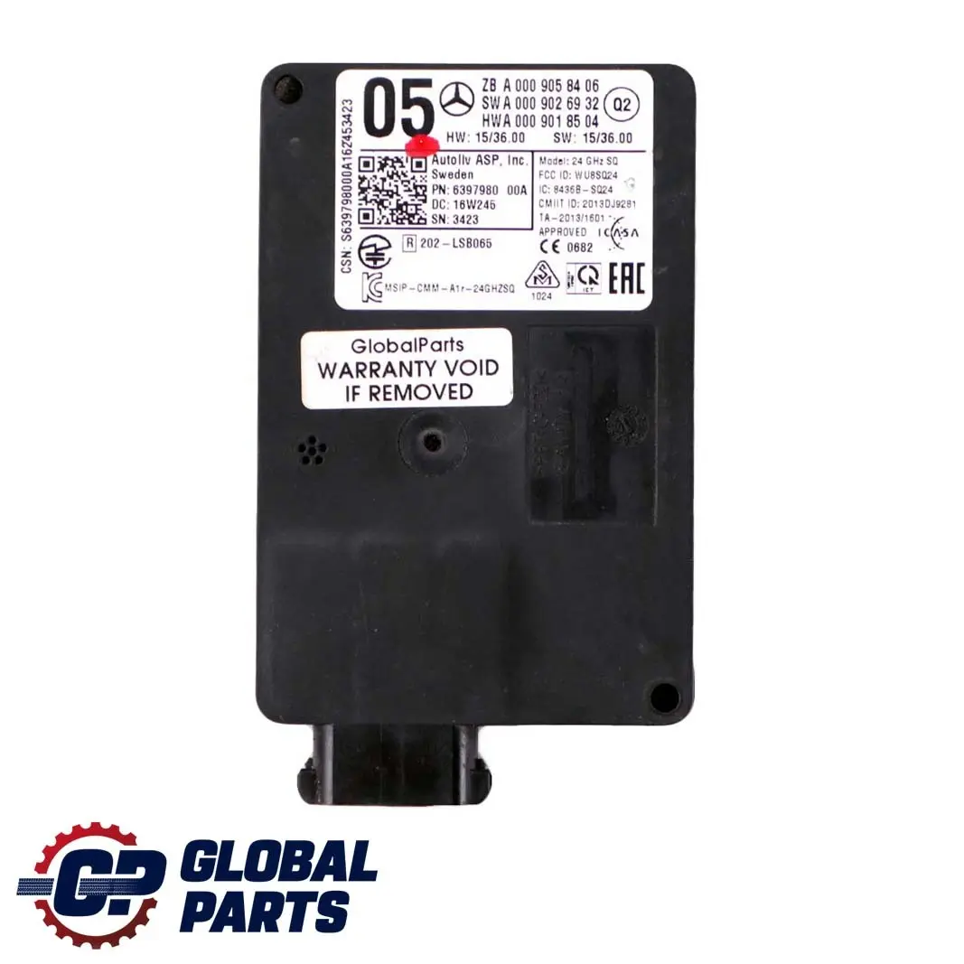  Mercedes-Benz W176 W205 Pre Collision Cruise Control Radar Sensor - SKU A0009058406 - Part number A0009058406