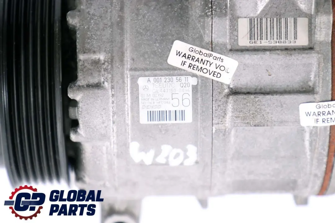 Condizionata per Mercedes CLK W203 C209 Diesel Compressore Aria con numero di parte A0012305611 Mercedes CLK W203 C209 Diesel Compressore Aria Condizionata - SKU A0012305611 - Numero di parte A0012305611