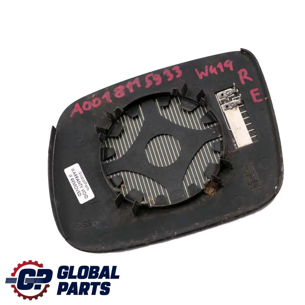 Mercedes-Benz Vaneo W414 Right O/S Heated Door Wing Mirror Glass to with Part number A0018115933 Mercedes-Benz Vaneo W414 Right O/S Heated Door Wing Mirror Glass - SKU A0018115933 - Part number A0018115933