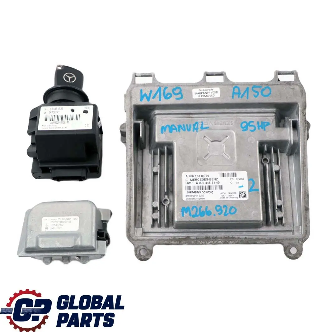 Mercedes W169 A150 W245 B150 Engine Control ECU Kit + Key Manual - SKU A0024463140-1 - Part number A0024463140
