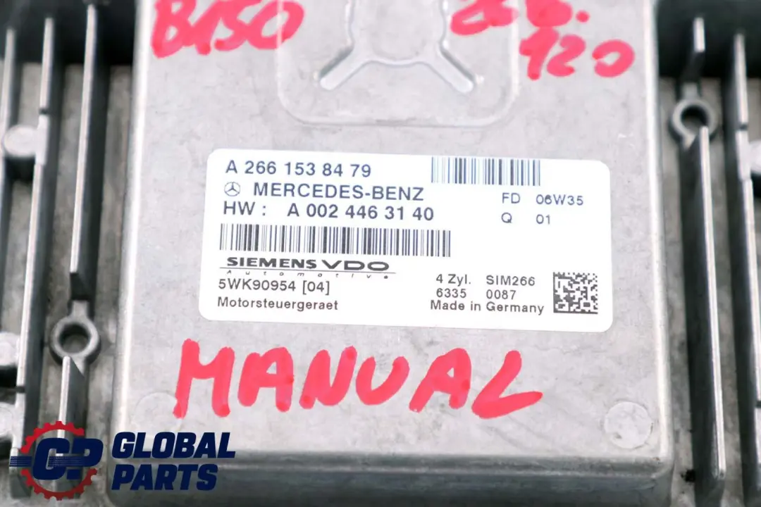  Mercedes-Benz W169 W245 Petrol M266 Engine Control Module Manual - SKU A0024463340 - Part number A2661538479