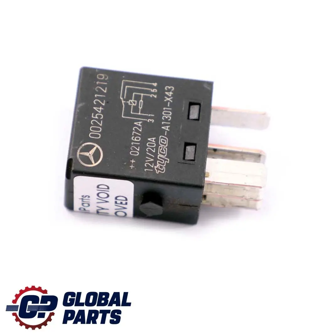 Mercedes A C E Class W168 W203 W211 Relay 6-Pin Black Tyco - SKU A0025421219 - Part number A0025421219