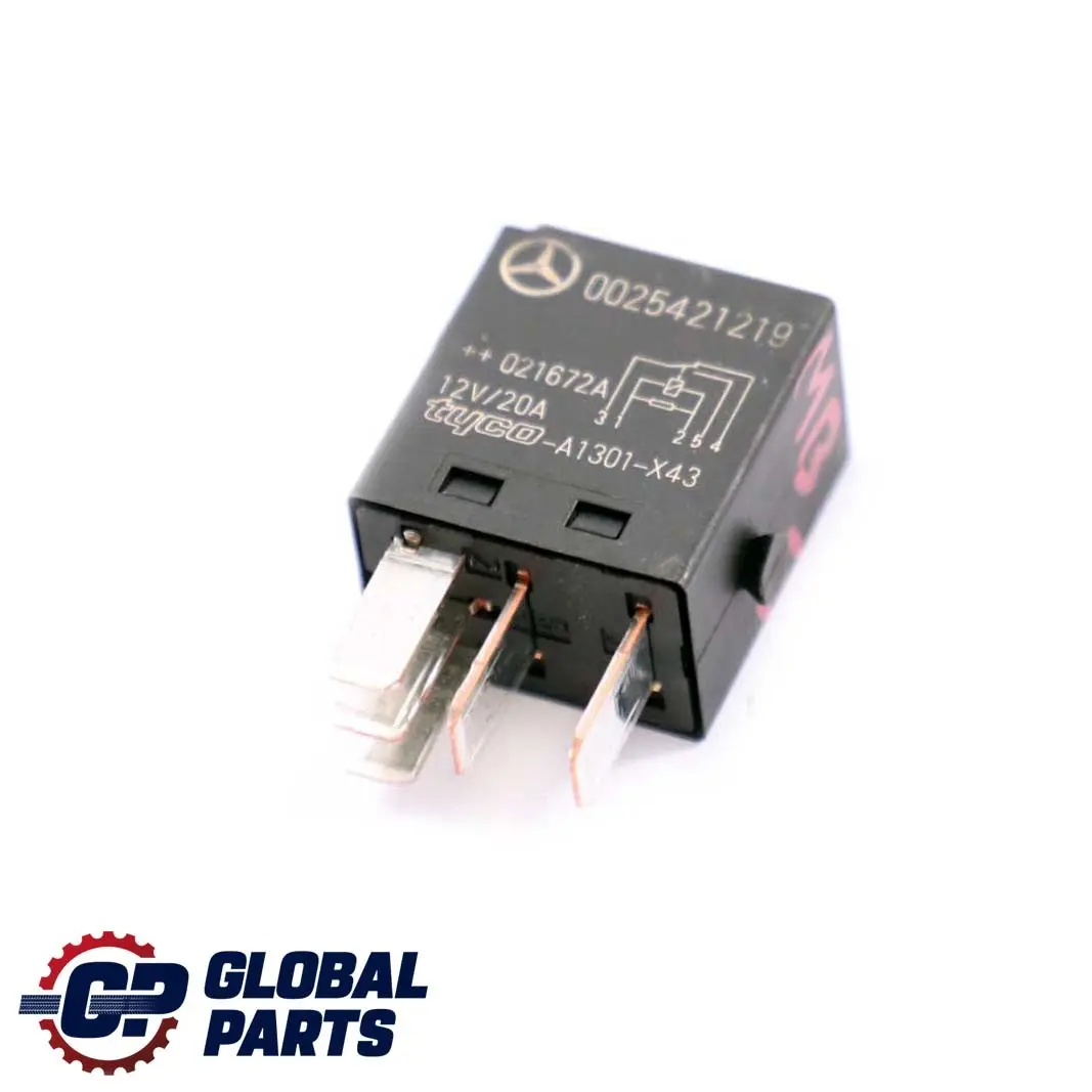 Mercedes A C E Class W168 W203 W211 Relay 6-Pin Black Tyco - SKU A0025421219 - Part number A0025421219