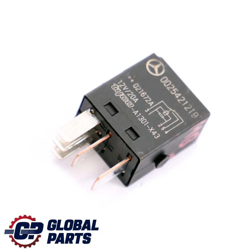 Mercedes A C E Class W168 W203 W211 Relay 6-Pin Black Tyco - SKU A0025421219 - Part number A0025421219