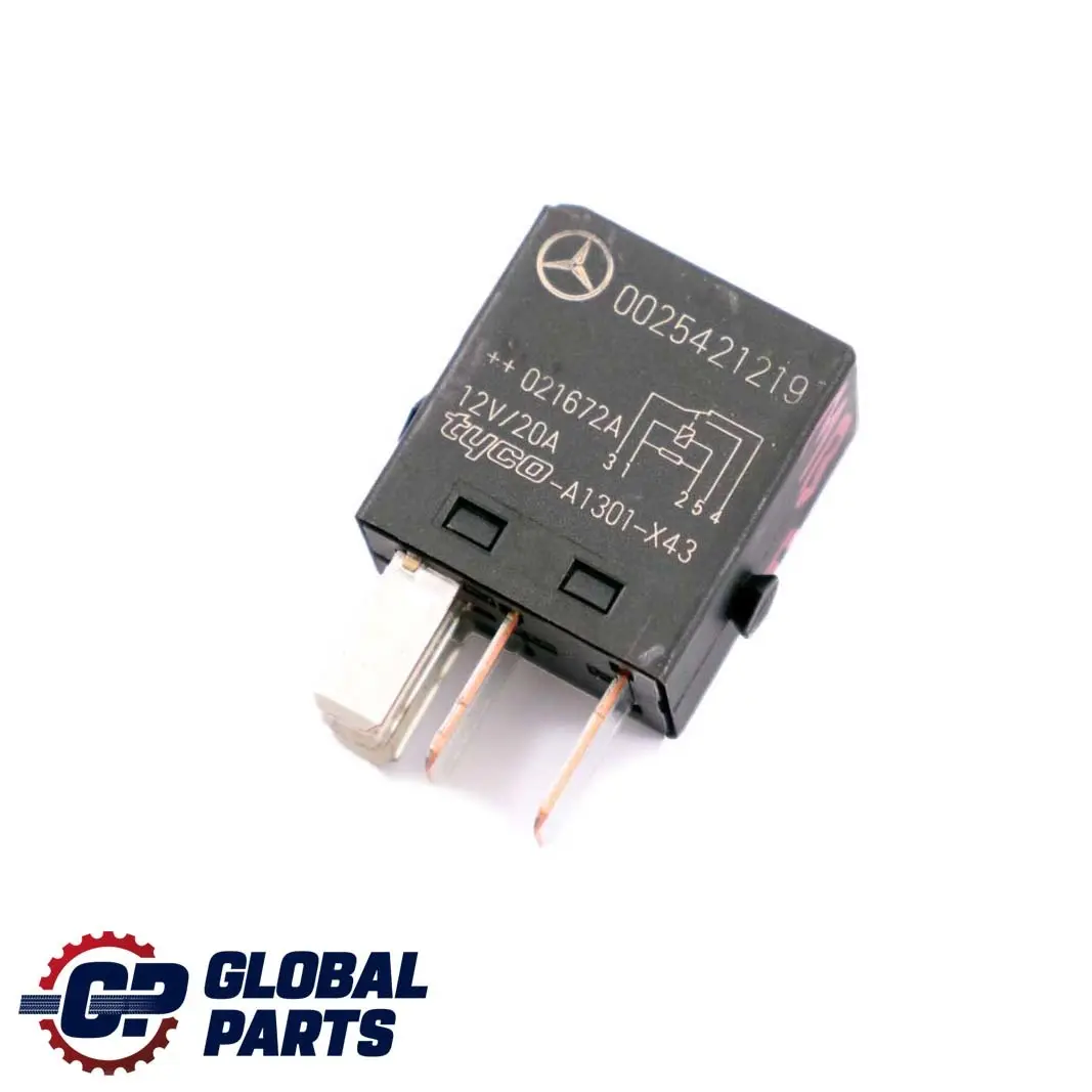 Mercedes A C E Class W168 W203 W211 Relay 6-Pin Black Tyco - SKU A0025421219 - Part number A0025421219