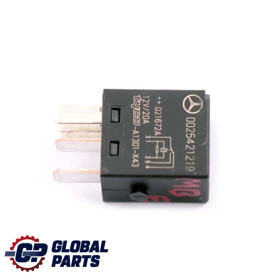 Mercedes A C E Class W168 W203 W211 Relay 6-Pin Black Tyco - SKU A0025421219 - Part number A0025421219