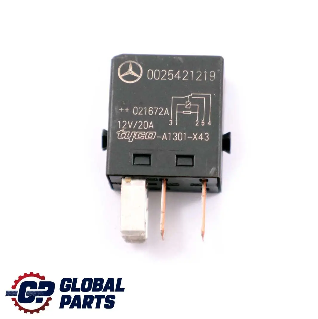 Mercedes A C E Class W168 W203 W211 Relay 6-Pin Black Tyco - SKU A0025421219 - Part number A0025421219