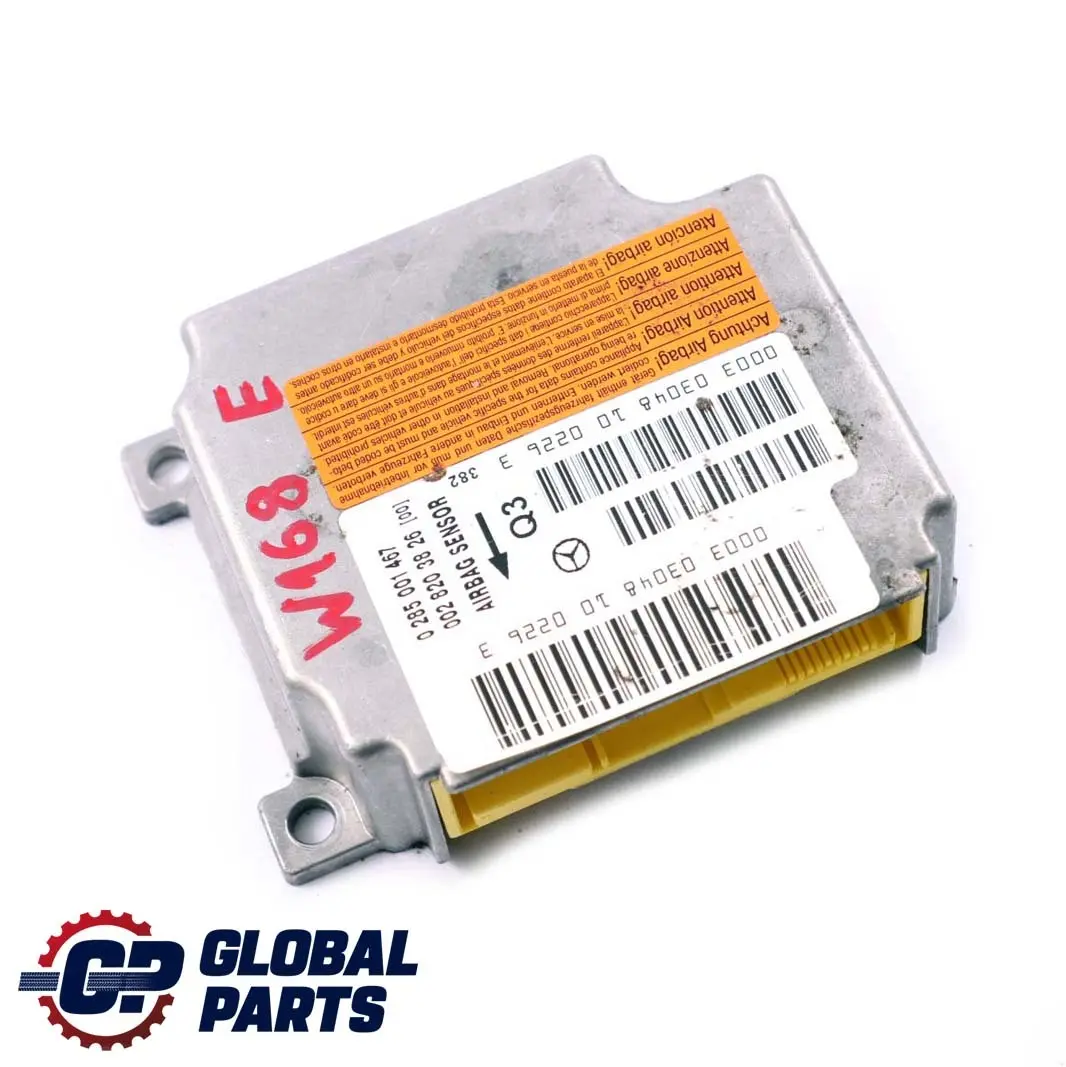 Mercedes-Benz A-Class W168 Airbag Belt Locking System Control Unit Module ECU to with Part number A0028203826 Mercedes-Benz A-Class W168 Airbag Belt Locking System Control Unit Module ECU - SKU A0028203826 - Part number A0028203826