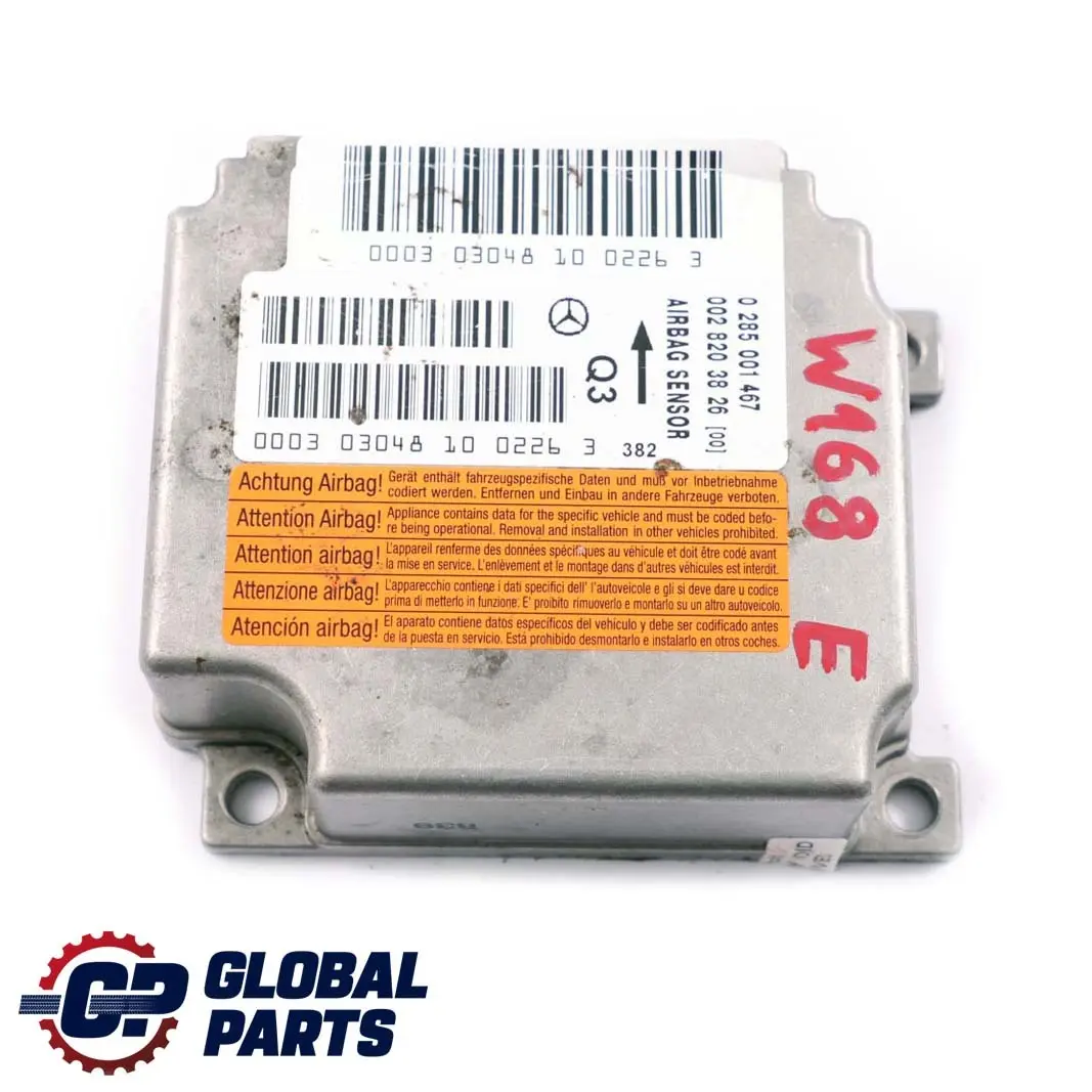 Mercedes-Benz A-Class W168 Airbag Belt Locking System Control Unit Module ECU to with Part number A0028203826 Mercedes-Benz A-Class W168 Airbag Belt Locking System Control Unit Module ECU - SKU A0028203826 - Part number A0028203826