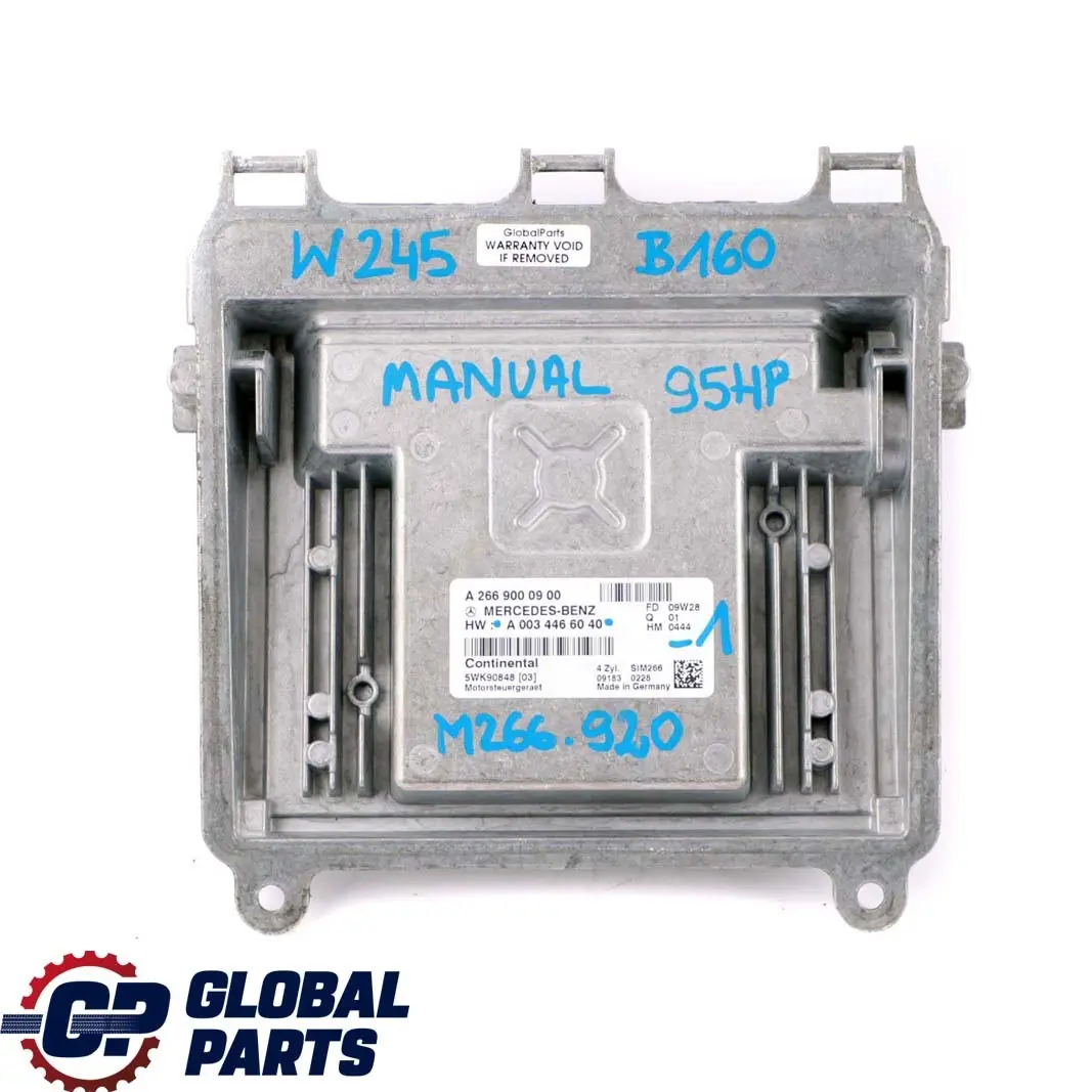  Mercedes-Benz W169 W245 Engine Control Unit ECU Kit + 2 Keys Manual - SKU A0034466040-1 - Part number A0034466040