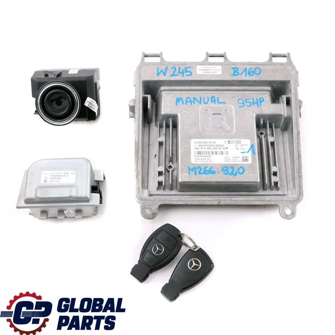 Mercedes-Benz W169 W245 Engine Control Unit ECU Kit + 2 Keys Manual to with Part number A0034466040 Mercedes-Benz W169 W245 Engine Control Unit ECU Kit + 2 Keys Manual - SKU A0034466040-1 - Part number A0034466040