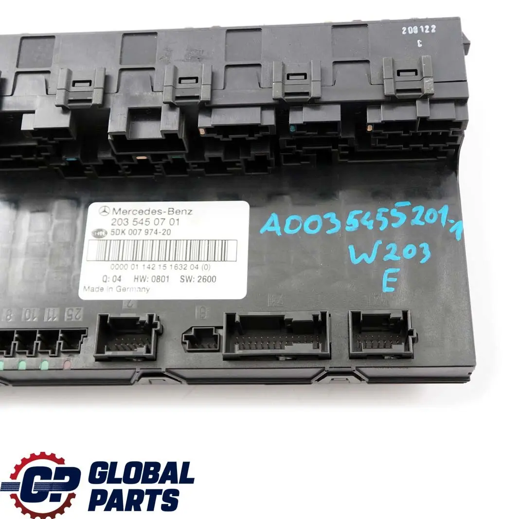  Mercedes-Benz C-Class W203 1 SAM Control Unit Module Fuse Box Rear - SKU A0035455201-1 - Part number A0035455201