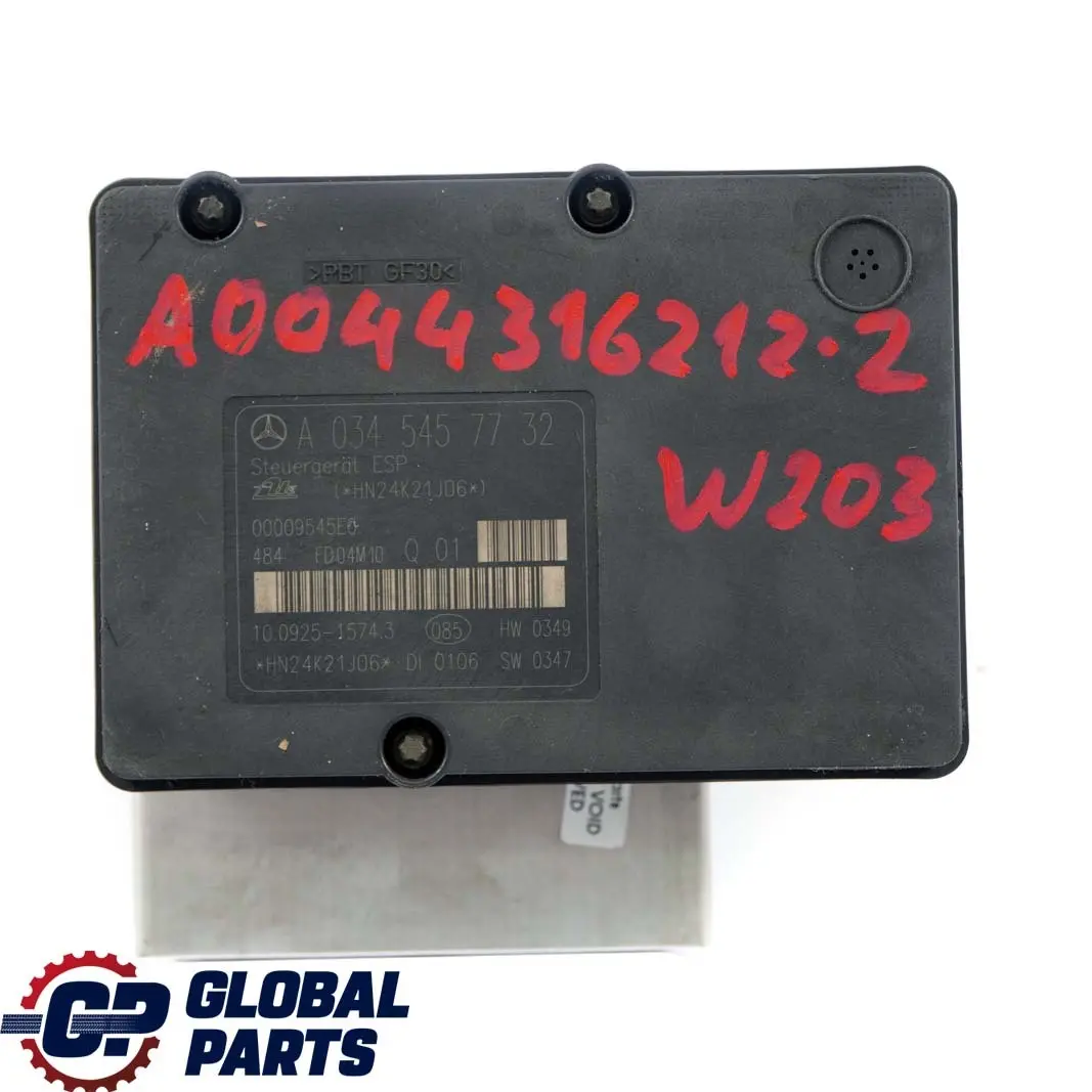 Mercedes-Benz W203 W209 Bloc Hydraulique Aggregat ABS Pompe A0375457732 pour à propos du numéro de pièce A0044316212 Mercedes-Benz W203 W209 Bloc Hydraulique Aggregat ABS Pompe A0375457732 - SKU A0044316212-2 - Numéro de pièce A0044316212