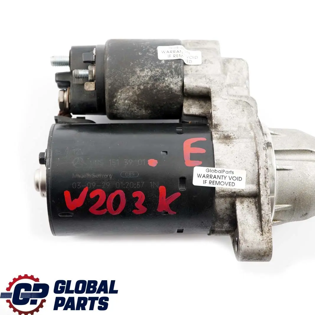 Kompressor Mercedes W203 W211 M271 Petrol Engine Starter Motor - SKU A0051513901 - Part number A0051513901