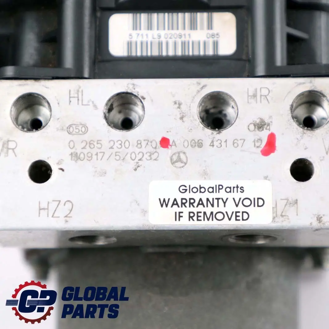 ABS Hydraulic Brake Pump Unit A0064316712 to Mercedes W169 W245 with Part number A0064316812 Mercedes W169 W245 ABS Hydraulic Brake Pump Unit A0064316712 - SKU A0064316812-1 - Part number A0064316812