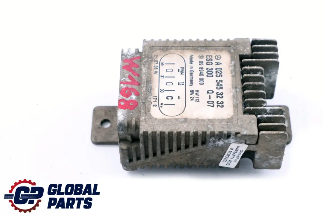 Unidad de Control Ventilador Electrico ESG ESG para Mercedes E W168 W210 con número de pieza A0255453232 Mercedes E W168 W210 Unidad de Control Ventilador Electrico ESG ESG - SKU A0255453232 - Número de pieza A0255453232