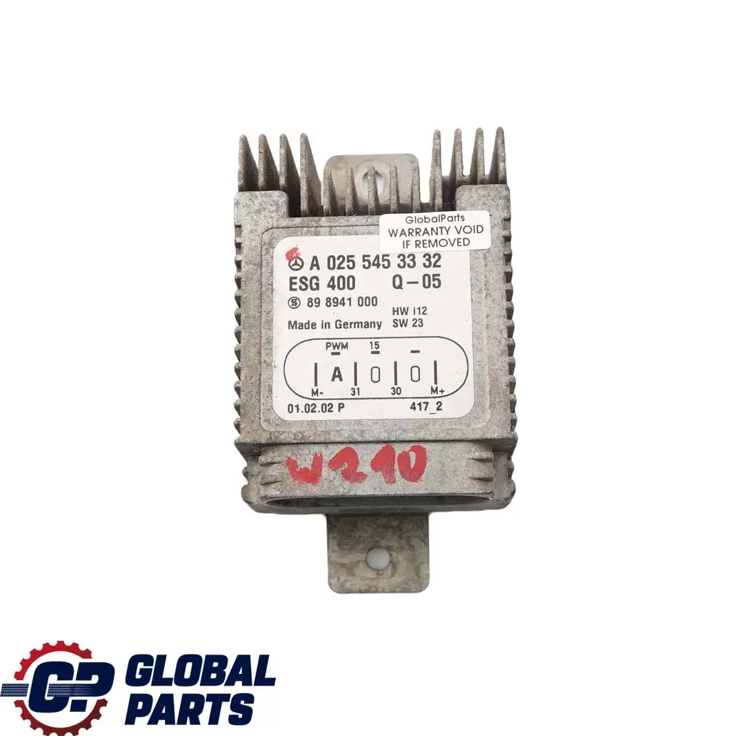 Mercedes W202 W210 motore raffreddamento radiatore ventola modulo controlo unità - SKU A0255453332 - Numero di parte A0255453332