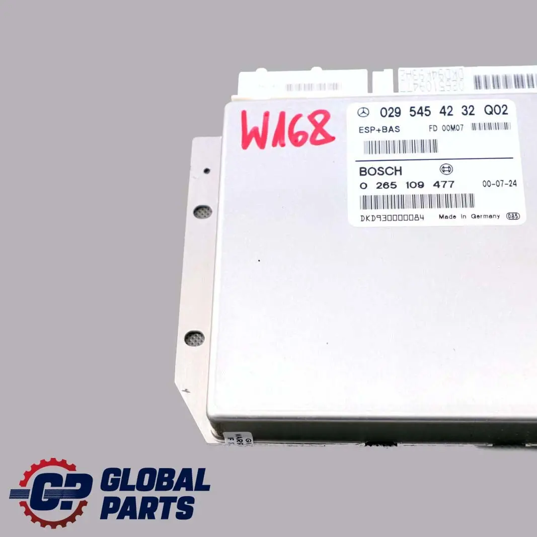 Mercedes-Benz A-Klasse W168 ESP BAS Steuergerät ECU Modul für mit Teilenummer A0295454232 Mercedes-Benz A-Klasse W168 ESP BAS Steuergerät ECU Modul - SKU A0295454232 - Teilenummer A0295454232