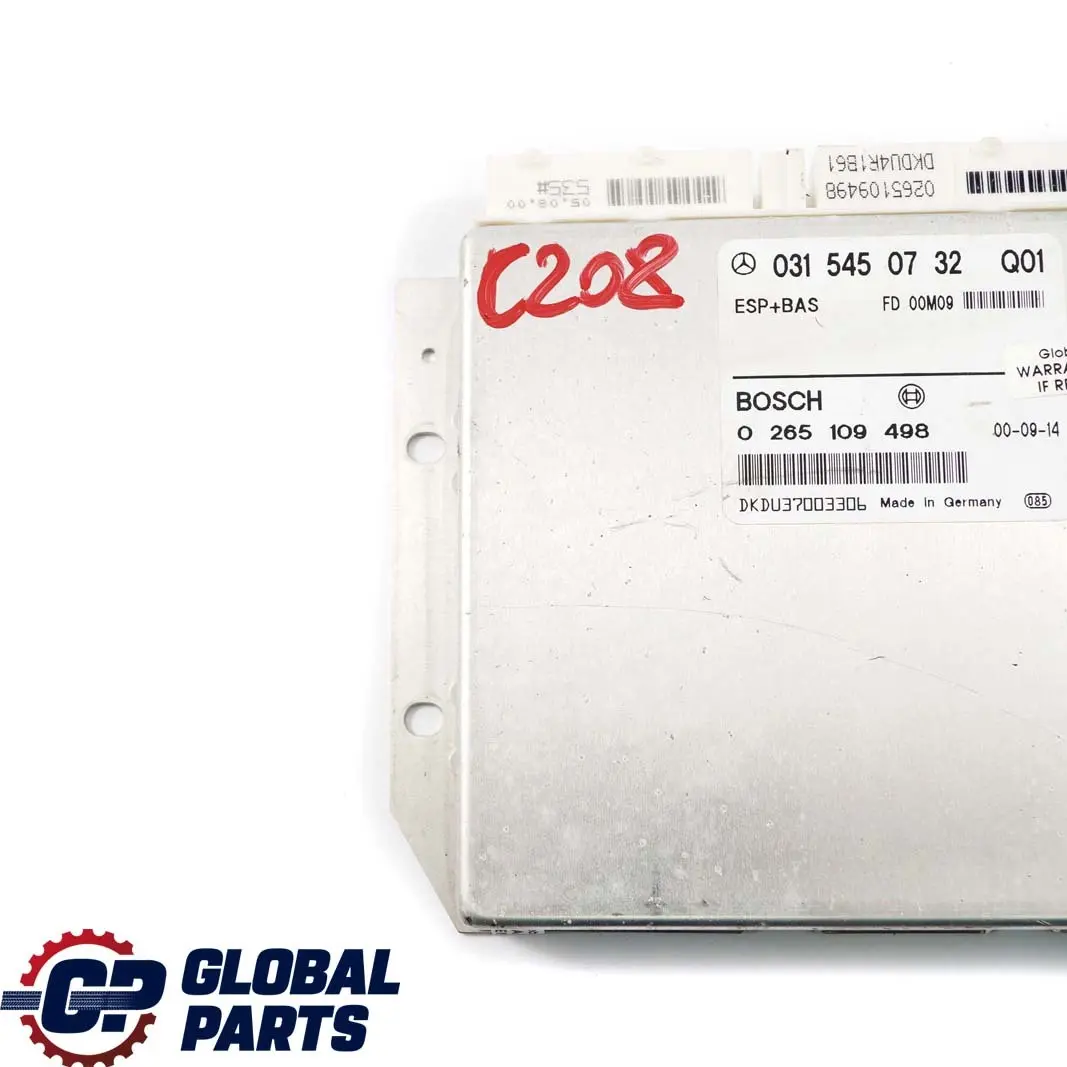 Mercedes-Benz W202 W208 W210 ESP + BAS Control Unit Module ECU to with Part number A0315450732 Mercedes-Benz W202 W208 W210 ESP + BAS Control Unit Module ECU - SKU A0315450732 - Part number A0315450732