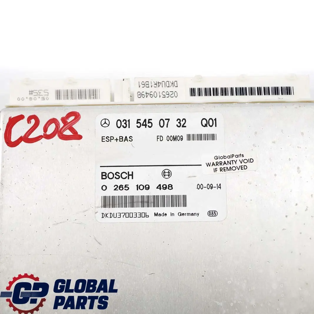 W208 W210 Moduł sterownik ESP do MERCEDES W202 o numerze A0315450732 MERCEDES W202 W208 W210 Moduł sterownik ESP - SKU A0315450732 - Numer Części A0315450732