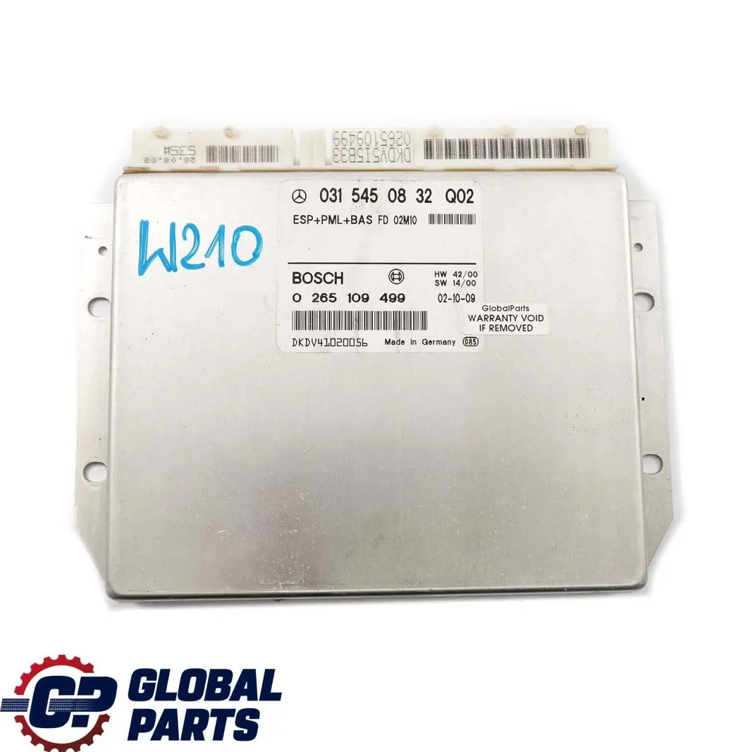 Mercedes-Benz E-Klasse W210 ESP PML BAS Steuergerät ECU Modul - SKU A0315450832 - Teilenummer A0315450832