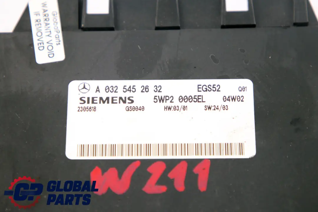 E220 CDI E320 CDI Gearbox Transmission Control Unit ECU to Mercedes E-Class W211 with Part number A0325452632 Mercedes E-Class W211 E220 CDI E320 CDI Gearbox Transmission Control Unit ECU - SKU A0325452632 - Part number A0325452632