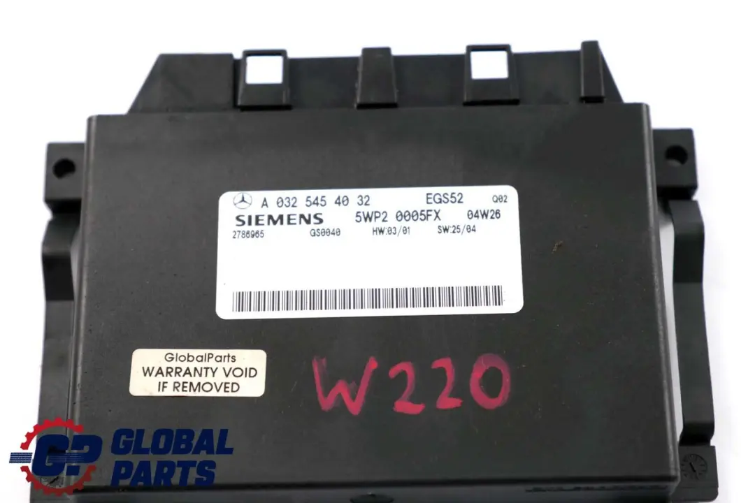Mercedes-Benz S CL Class W220 C215 Gearbox Transmission Control to with Part number A0325454032 Mercedes-Benz S CL Class W220 C215 Gearbox Transmission Control - SKU A0325454032 - Part number A0325454032