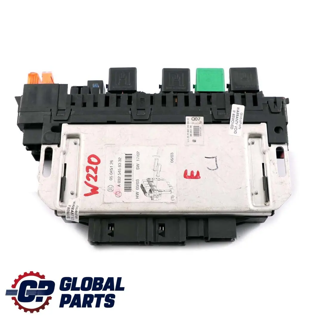 Mercedes-Benz CL S C215 W220 Sam Control Module Fuse Box Unit Front to with Part number A0325458332 Mercedes-Benz CL S C215 W220 Sam Control Module Fuse Box Unit Front - SKU A0325458332 - Part number A0325458332