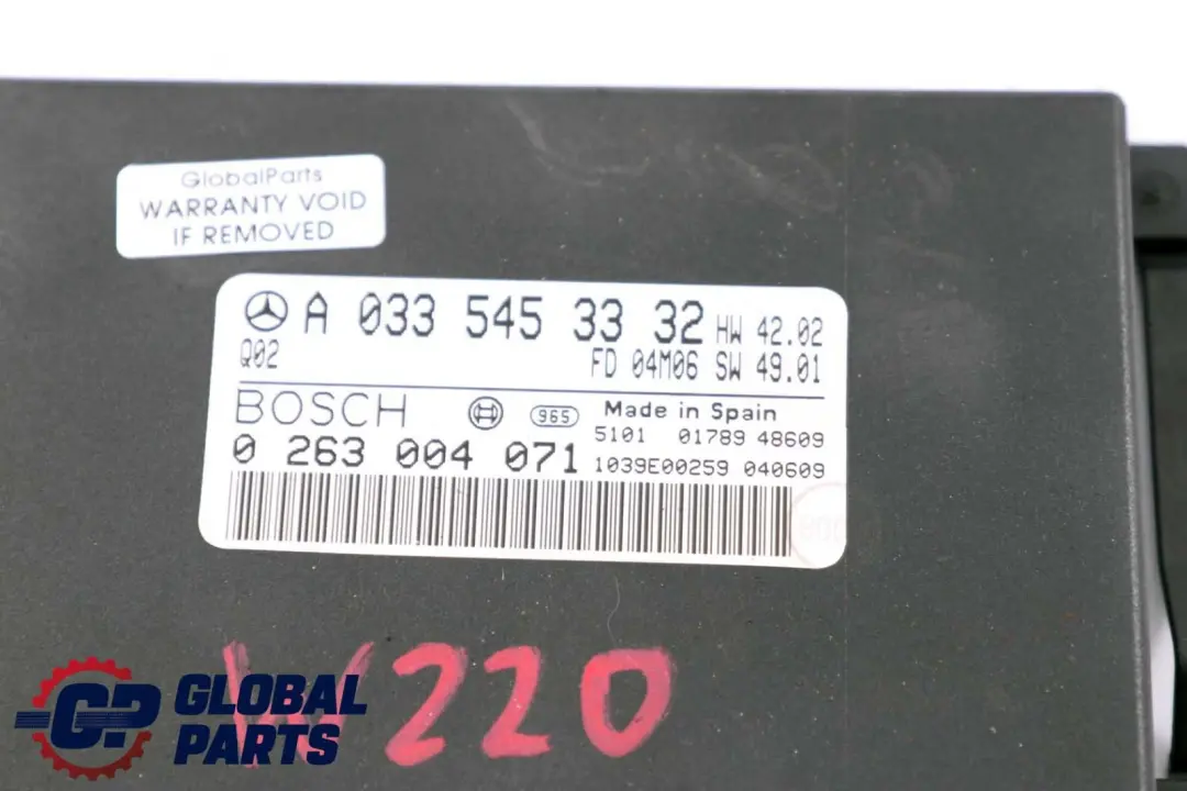 Parking Sensor Distance Control Module to Mercedes CL S C215 W220 with Part number A0335453332 Mercedes CL S C215 W220 Parking Sensor Distance Control Module - SKU A0335453332 - Part number A0335453332