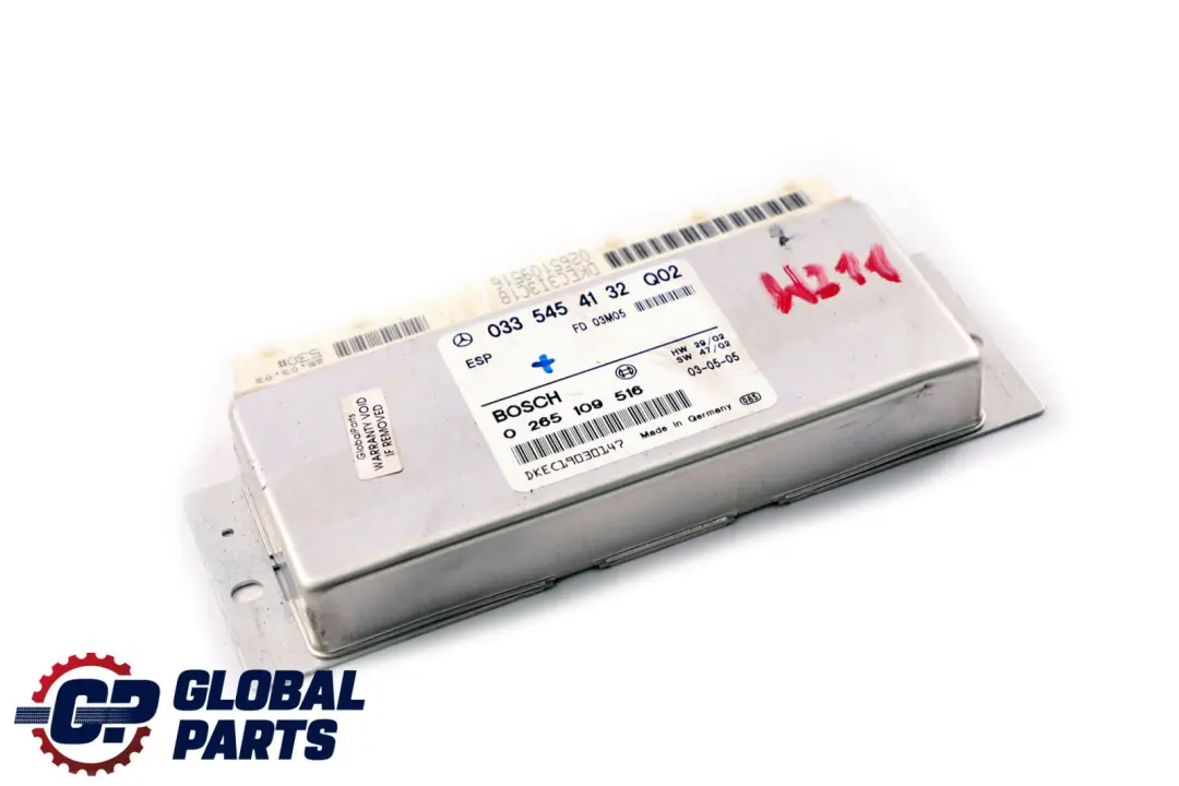 ESP PML Stability Control Unit Module ECU to Mercedes E-Class W211 with Part number A0335454132 Mercedes E-Class W211 ESP PML Stability Control Unit Module ECU - SKU A0335454132 - Part number A0335454132