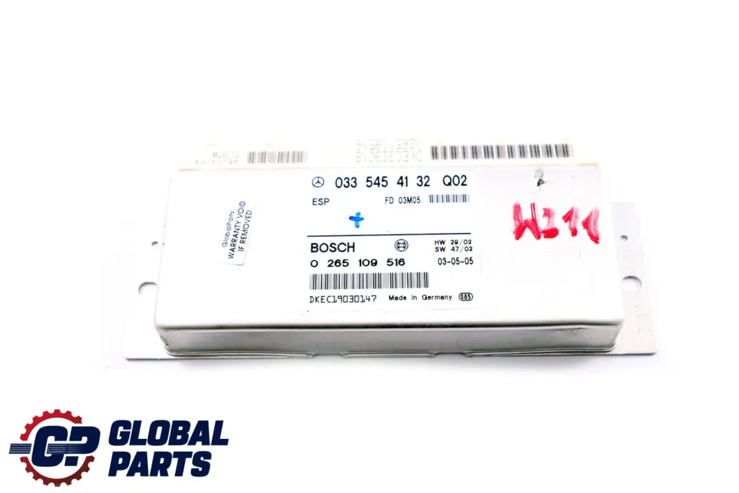 ESP PML Stability Control Unit Module ECU to Mercedes E-Class W211 with Part number A0335454132 Mercedes E-Class W211 ESP PML Stability Control Unit Module ECU - SKU A0335454132 - Part number A0335454132