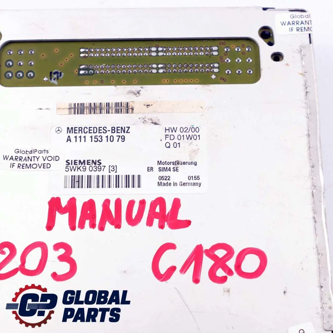 Mercedes-Benz W202 W203 C 180 M111 Engine Control Unit Module ECU to with Part number A1111531079 Mercedes-Benz W202 W203 C 180 M111 Engine Control Unit Module ECU - SKU A1111531079 - Part number A1111531079