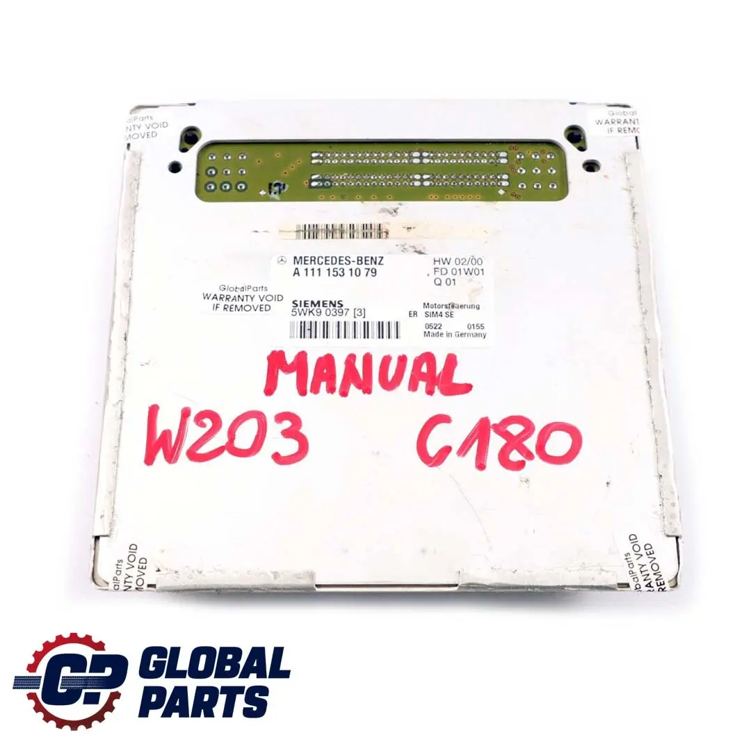 Mercedes-Benz W202 W203 C 180 M111 Engine Control Unit Module ECU to with Part number A1111531079 Mercedes-Benz W202 W203 C 180 M111 Engine Control Unit Module ECU - SKU A1111531079 - Part number A1111531079
