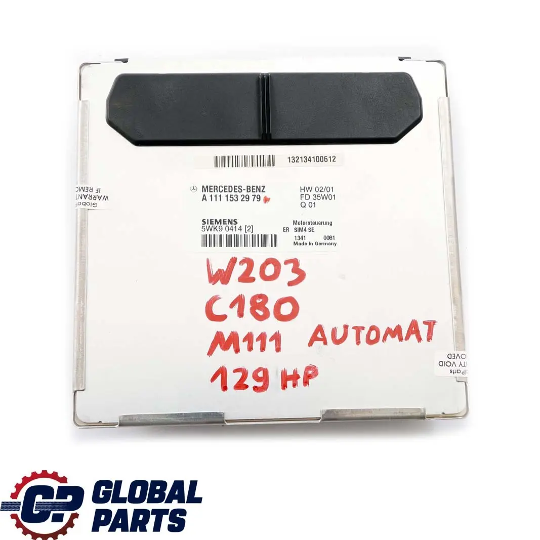  Mercedes-Benz W203 CL203 C 180 M111 Engine Control Unit Module ECU - SKU A1111532979 - Part number A1111532979