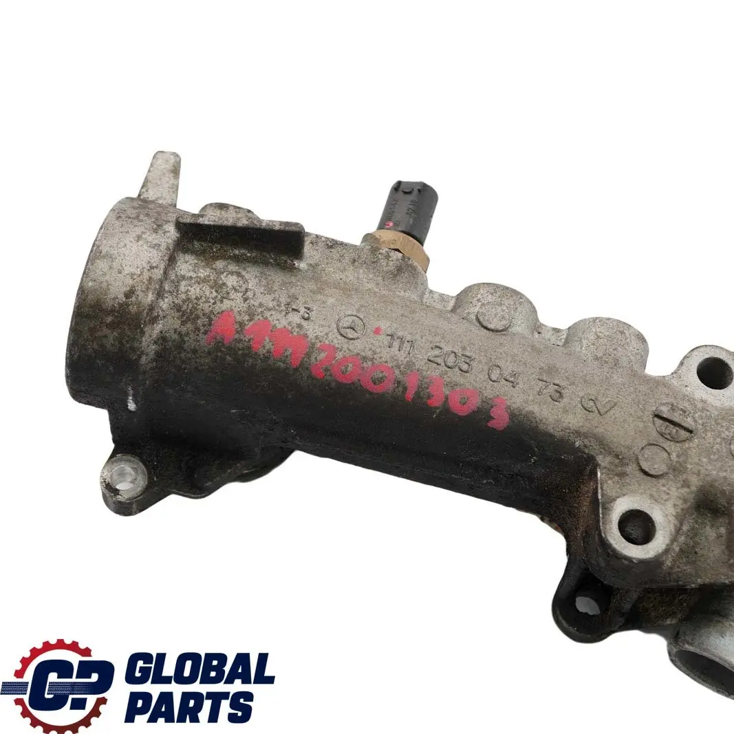  Mercedes-Benz C E W202 W203 W210 M111 Coolant Thermostat Housing A1112030473 - SKU A1112001303 - Part number A1112001303