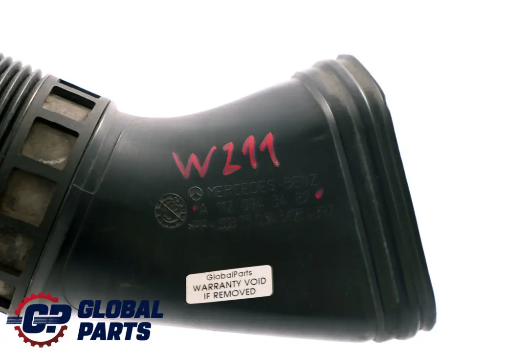 Mercedes-Benz E-Class W211 Air Duct Plastic Pipe Right O/S to with Part number A1120943482 Mercedes-Benz E-Class W211 Air Duct Plastic Pipe Right O/S - SKU A1120943482 - Part number A1120943482