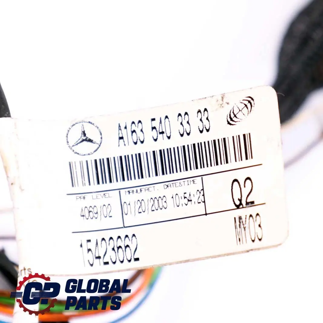  Mercedes-Benz M ML W163 Rear Tailgate Boot Lid Wiring Harness Loom - SKU A1635409108-1 - Part number A1635403333
