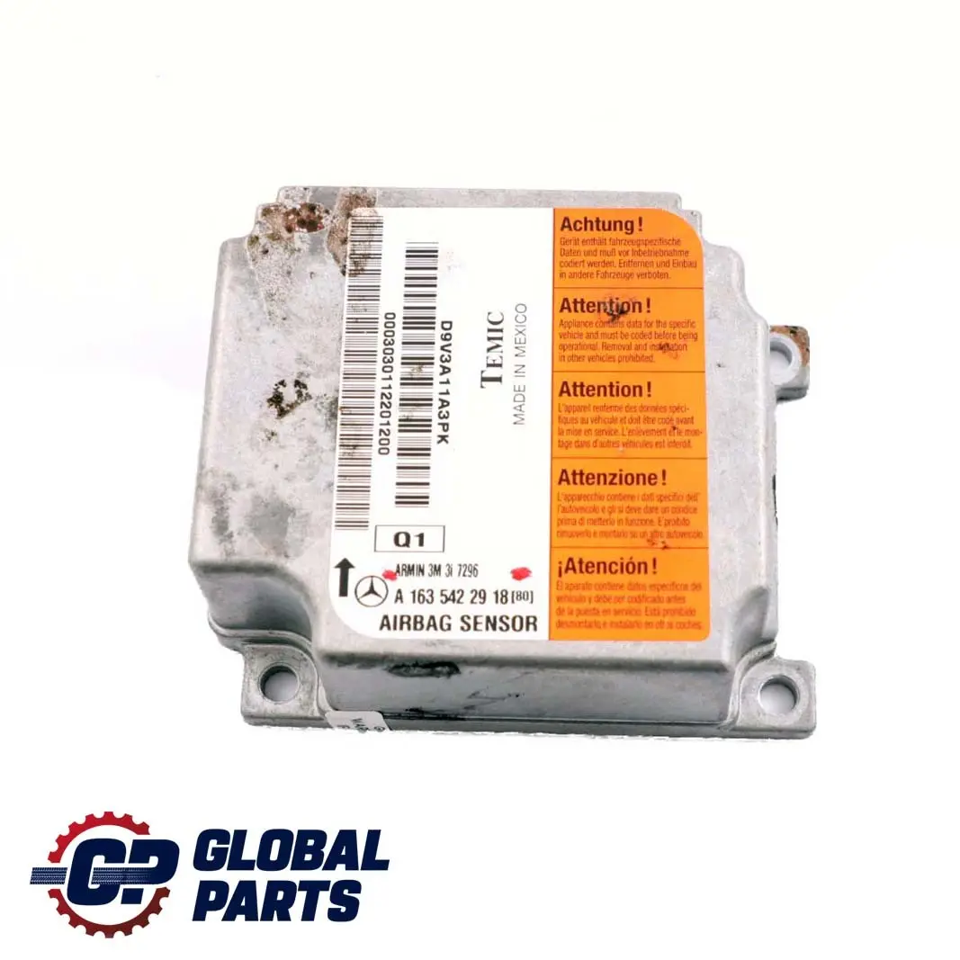 Unidad de Control del Sistema de Air Module Módulo ECU para Mercedes W163 con número de pieza A1635422918 Mercedes W163 Unidad de Control del Sistema de Air Module Módulo ECU - SKU A1635422918 - Número de pieza A1635422918