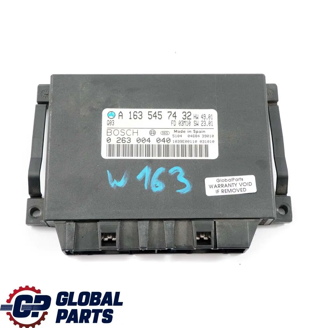 Mercedes-Benz ML W163 Parktronic Parking Control Unit Module to with Part number A1635457432 Mercedes-Benz ML W163 Parktronic Parking Control Unit Module - SKU A1635457432 - Part number A1635457432