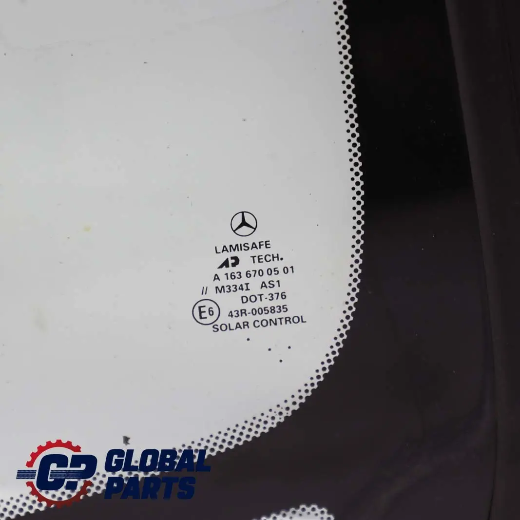 Class W163 Front Window Windscreen Windshield Glass AS1 Green to Mercedes ML with Part number A1636701101 Mercedes ML Class W163 Front Window Windscreen Windshield Glass AS1 Green - SKU A1636701101 - Part number A1636701101