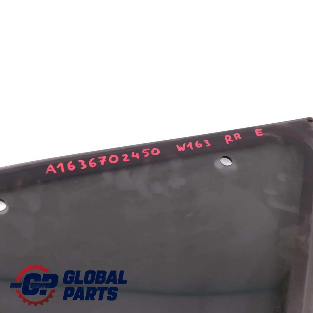 Mercedes-Benz M-Class ML W163 Rear Right O/S Side Window Tinted Black Glass AS3 to with Part number A1636702450 Mercedes-Benz M-Class ML W163 Rear Right O/S Side Window Tinted Black Glass AS3 - SKU A1636702450 - Part number A1636702450