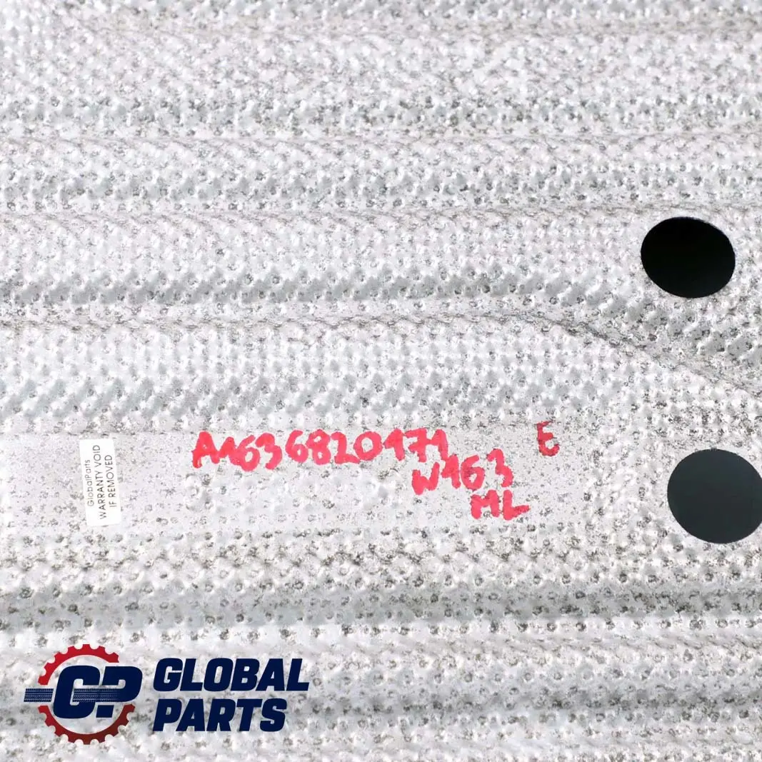 Mercedes-Benz M-Class ML W163 Shield Screening Plate Exhaust System to with Part number A1636820171 Mercedes-Benz M-Class ML W163 Shield Screening Plate Exhaust System - SKU A1636820171 - Part number A1636820171